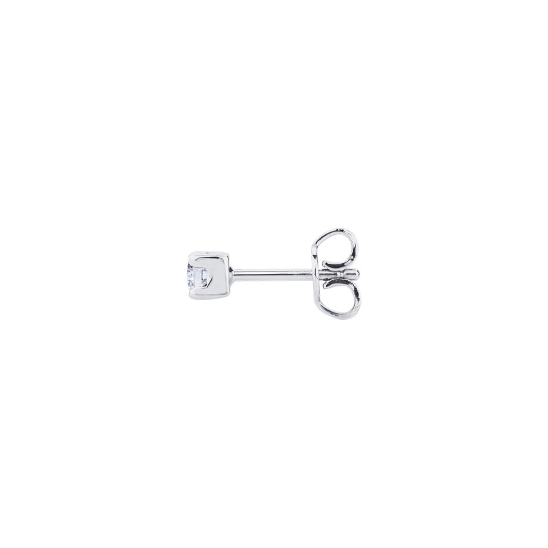 18k white gold single stud earring with diamond 18k white gold single stud earring with diamond