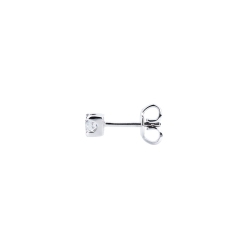 4 prongs diamond single stud earring in white gold 18k 2