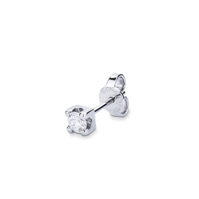 18k white gold diamond single stud earring