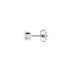 White gold 18k diamond single stud earring 4 prong 2