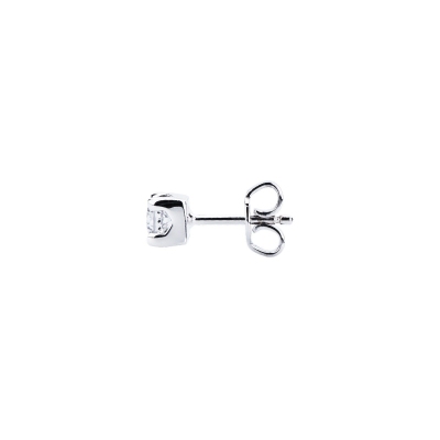 White gold 750 diamond single stud earring 4 prong