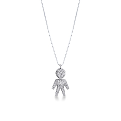 Kid diamonds necklace in white gold 750