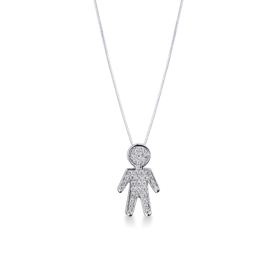 750 white gold necklace with child pendant