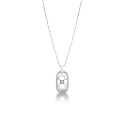 Modern pendant in 18k white gold with diamonds