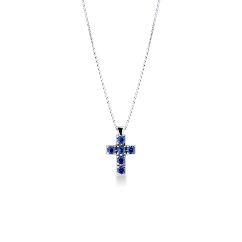 Cross pendant blue sapphires Cross pendant blue sapphires