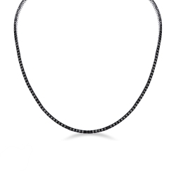 Black diamonds tennis necklace