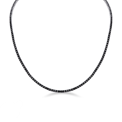 Black diamonds tennis necklace