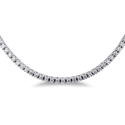 Diamond tennis necklace in 18k White gold