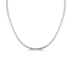 Diamond tennis necklace in 18k White gold