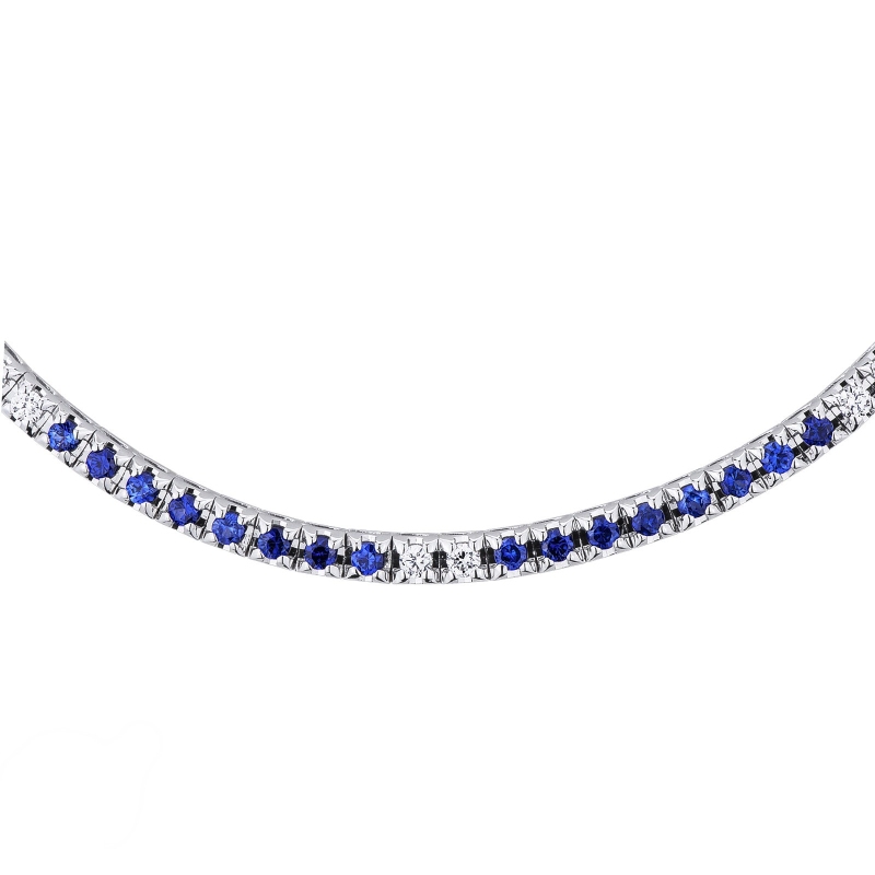 750 white gold tennis with blue sapphires and diamonds 750 white gold tennis with blue sapphires and diamonds