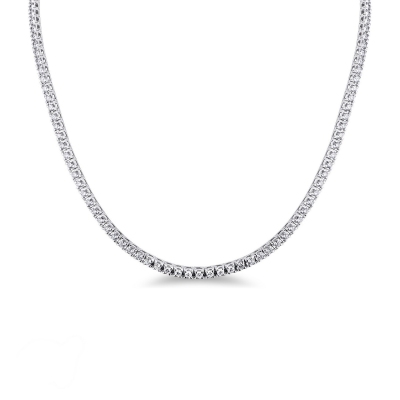 18k White gold Diamond tennis necklace