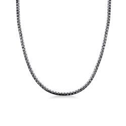 18k white gold tennis necklace with black diamonds