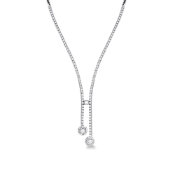 18k white gold design tennis necklace with diamonds