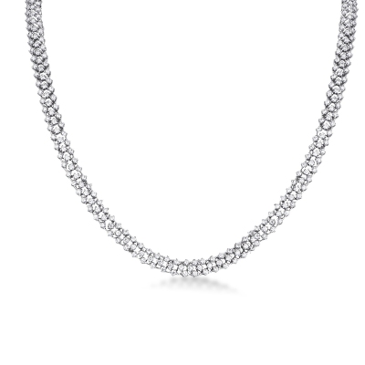 750 white gold diamonds design necklace