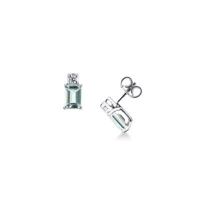 18k white gold aquamarine and diamonds earrings