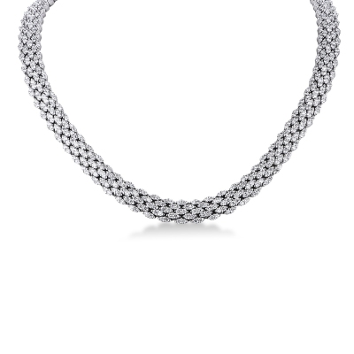 Design necklace in white gold 18k with diamonds