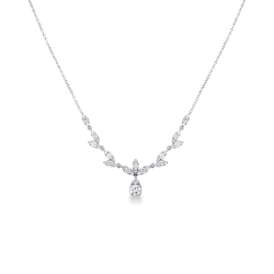 18k white gold necklace design pendant in diamonds