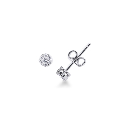 18k white gold diamonds pavé studs 0,22 ct