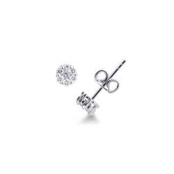 750 white gold stud earrings with diamonds