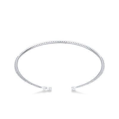 Choker necklace in white gold 18k with diamonds