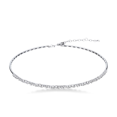 Choker in white gold 18k with diamonds