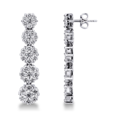 18k white gold diamonds earrings pendants