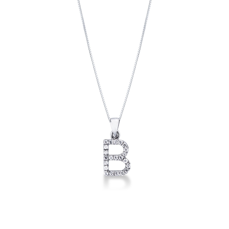 Letter B pendant with diamonds