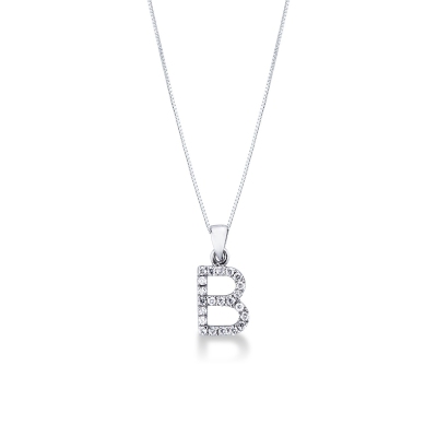 Letter B pendant with diamonds