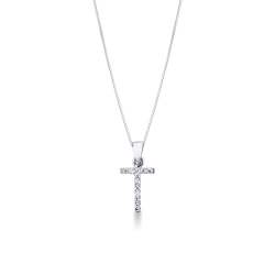 Golden necklace with letter T in diamonds