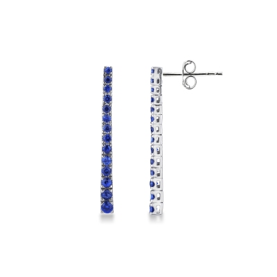 750 white gold Drop tennis earrings with blue sapphires