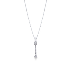 Necklace with initial I in white gold and diamonds