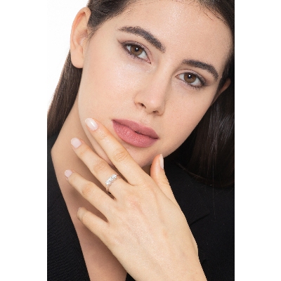 Trilogy Ring 18k White Gold with Diamonds 0,75 ct 