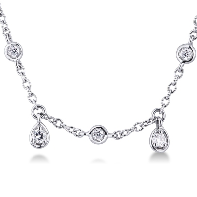 White gold 18k chain with diamond charms 