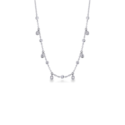 White gold 18k chain with diamond charms 
