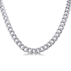 Iced out diamond necklace in 18kt white gold