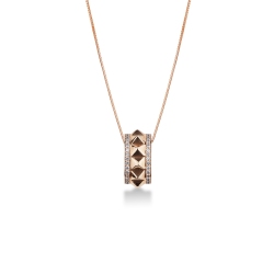Studs and diamonds rose gold 18k necklace