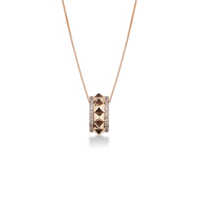 Studs and diamonds rose gold 18k necklace