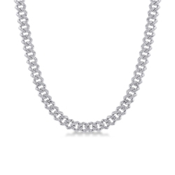 750 white gold cubanlink chain with diamonds