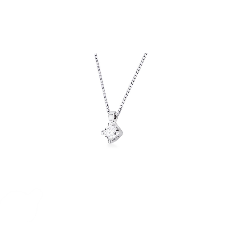 18k white gold solitaire necklace with diamond 0.10 ct 18k white gold solitaire necklace with diamond 0.10 ct