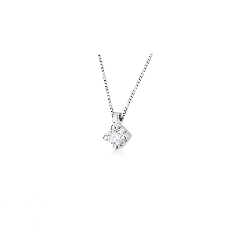 18k white gold solitaire necklace with 0.15 ct diamond (hanging stone) 18k white gold solitaire necklace with 0.15 ct diamond (hanging stone)