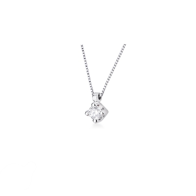 18k white gold solitaire necklace with 0.15 ct diamond (hanging stone)