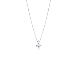18k white gold solitaire necklace with 0.15 ct diamond (hanging stone)
