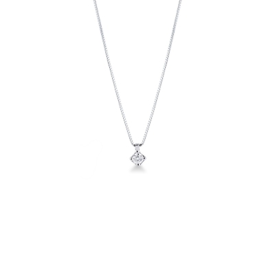 18k white gold solitaire necklace with 0.20 ct diamond