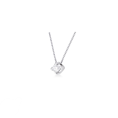 18k white gold solitaire necklace with 0.07 ct diamond