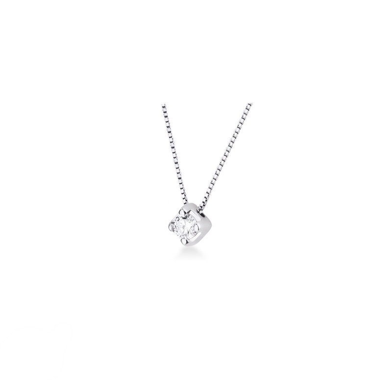 Solitaire necklace with 0.10 ct diamond 18kt gold Solitaire necklace with 0.10 ct diamond 18kt gold
