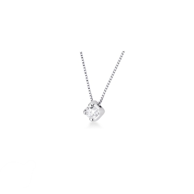 Solitaire necklace with 0.10 ct diamond 18kt gold