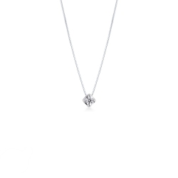 Solitaire necklace with 0.10 ct diamond 18kt gold