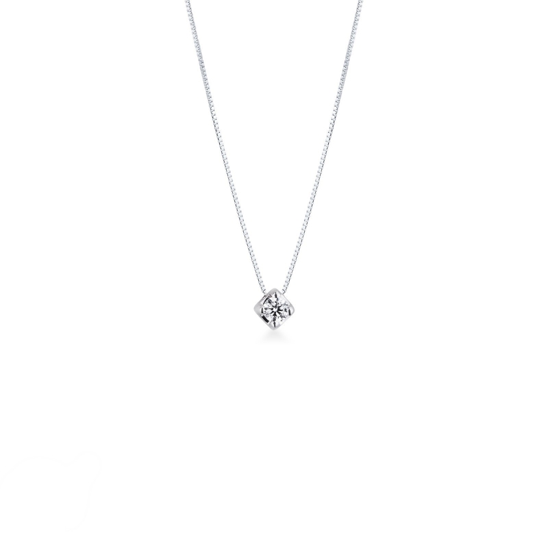 Solitaire necklace with 0.10 ct diamond 18kt gold Solitaire necklace with 0.10 ct diamond 18kt gold