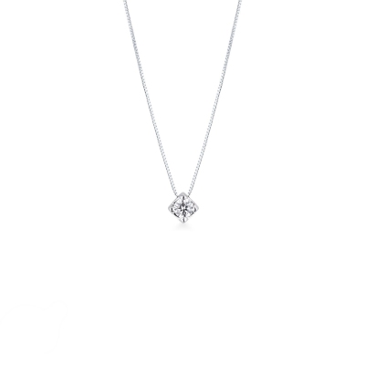 18k white gold solitaire necklace with 0.20 ct diamond