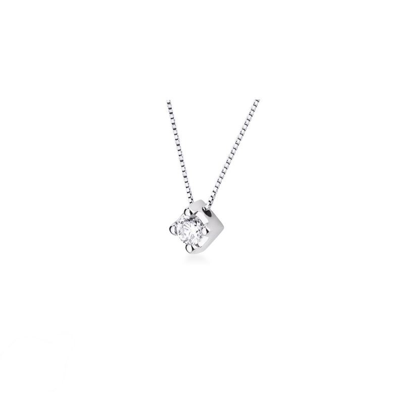 18k white gold solitaire necklace with 0.25 ct diamond 18k white gold solitaire necklace with 0.25 ct diamond